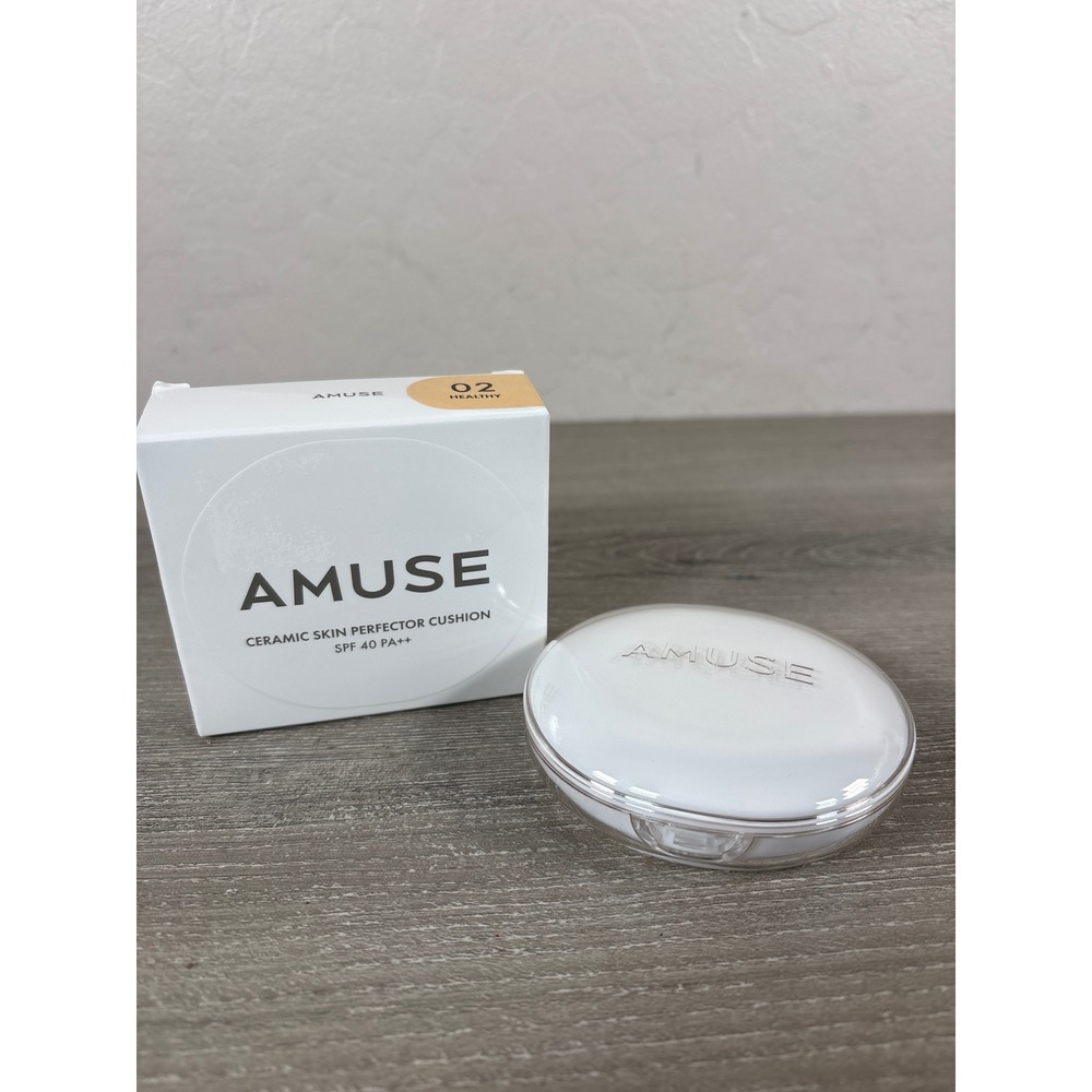 Amuse Ceramic Skin Perfector Cushion SPF 40 PA++ Shade 02 Healthy Vegan Makeup